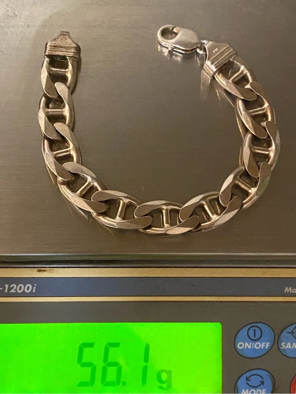 Estate MENS Sterling Silver 925 HEAVY 1/2” Wide MARINER Gucci Link 8.5” Bracelet